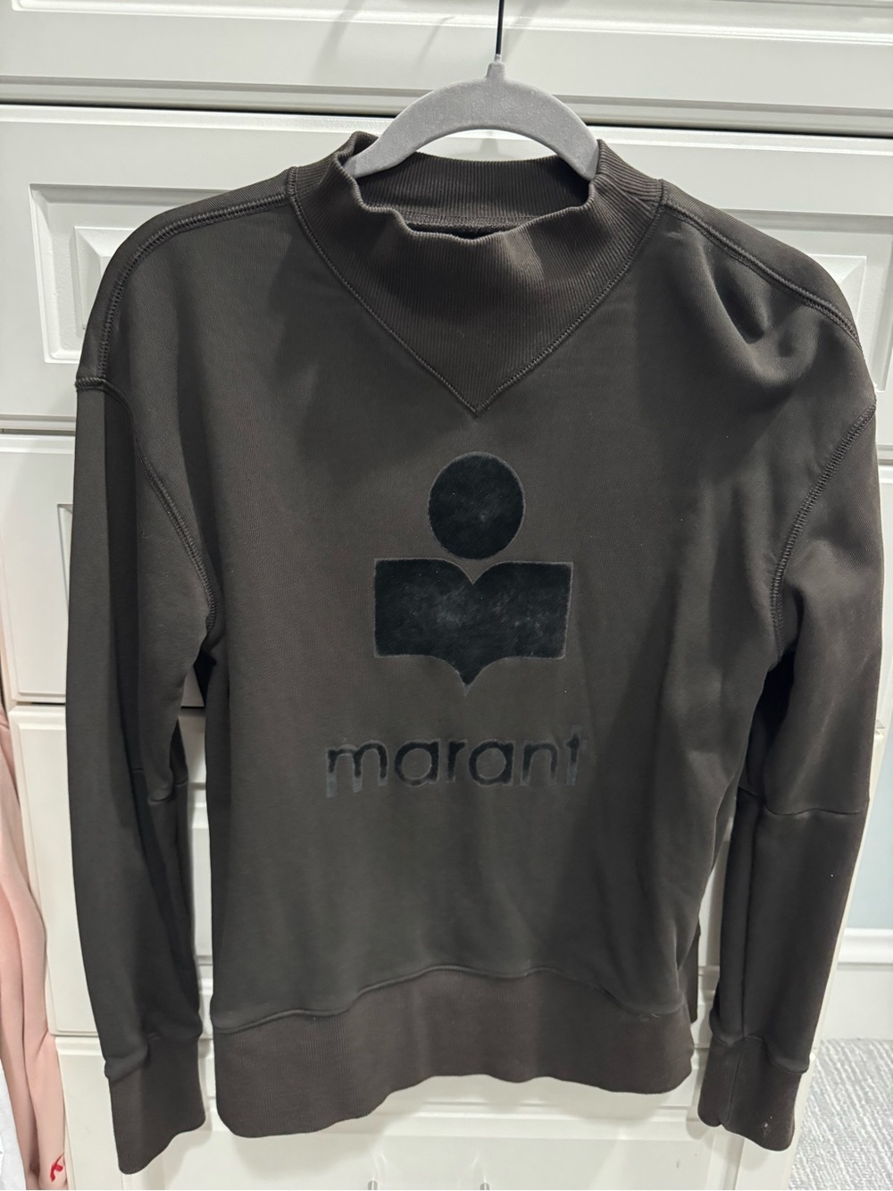 Isabel Marant Etoile Moby Faded Black Logo Sweatshirt - Picture 3 of 6